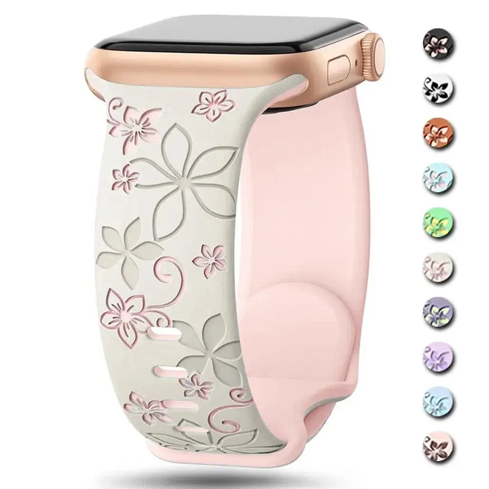 Apple Watch Silicone Band - Durable Floral Design Strap BandsCo Straps