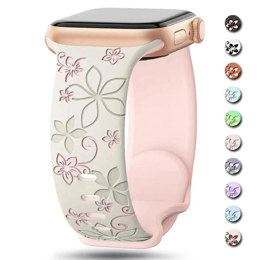 Apple Watch Silicone Band - Durable Floral Design Strap BandsCo Straps