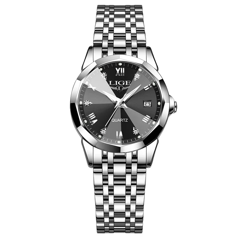 Women's Blue Sunburst Dial Two Tone Stainless Watch BandsCo Straps