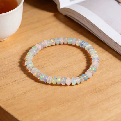 Natural Ethiopian Opal Beaded Bracelet, Emotional Balance & Healing Jewelry Wristwatchstraps.co