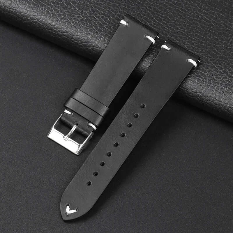 Amazfit Leather Watch Band Retro Oil Wax Calfskin For Smartwatch Replacement BandsCo Straps