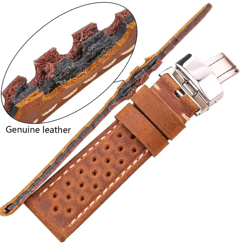 Samsung Galaxy Watch Leather Band Breathable Stylish Design BandsCo Straps