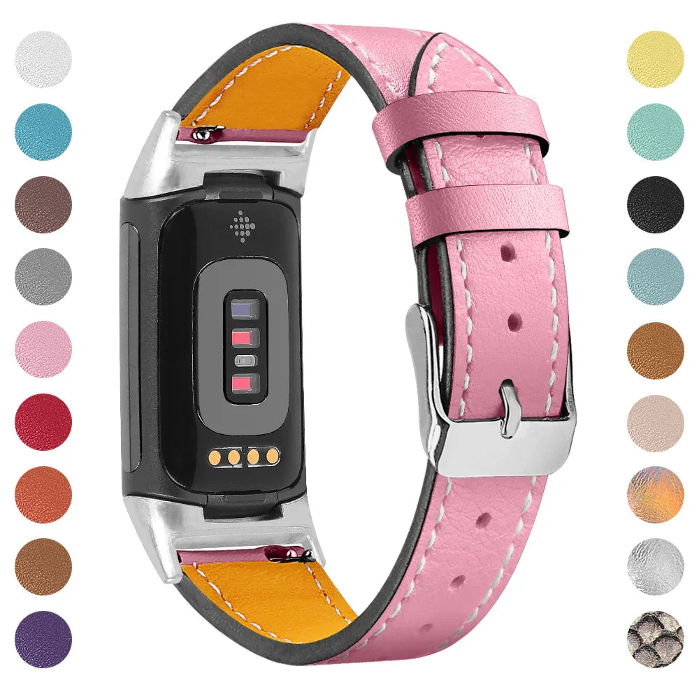 Fitbit Charge 5 6 Leather Strap - Stylish and Comfortable BandsCo Straps