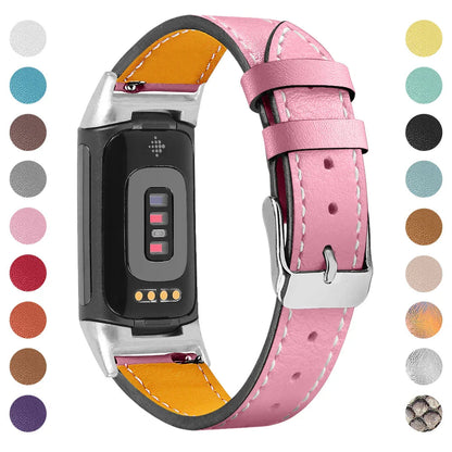 Fitbit Charge 5 6 Leather Strap - Stylish and Comfortable BandsCo Straps