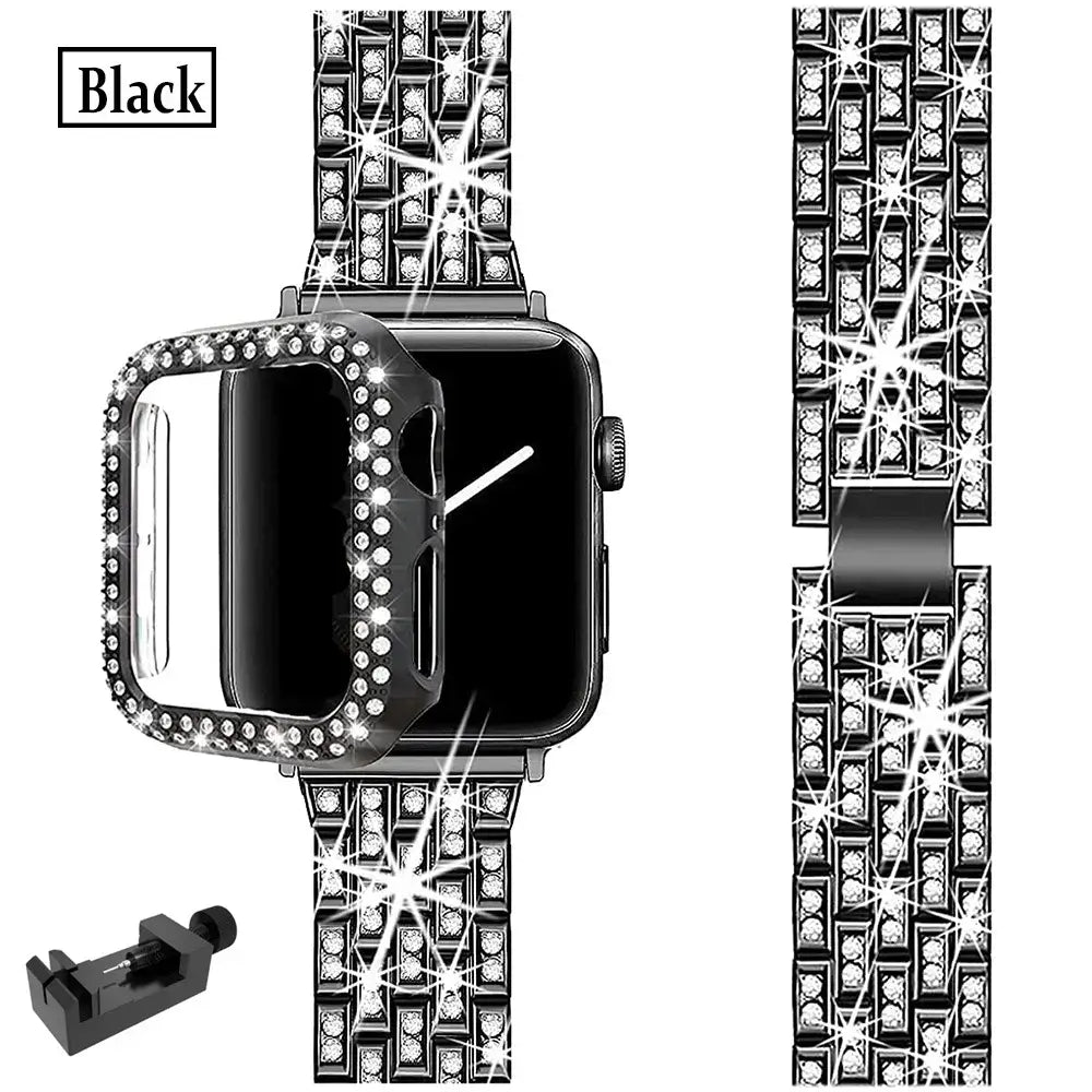 Apple Watch Bedazzled Stainless Steel Strap - Elegant Design BandsCo Straps