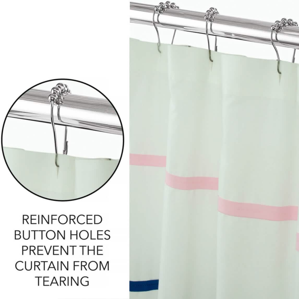 Royale Linens Double Brushed Microfber 1800 Thread Printed Shower Curtain DailySale