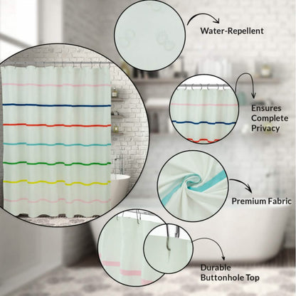 Royale Linens Double Brushed Microfber 1800 Thread Printed Shower Curtain DailySale