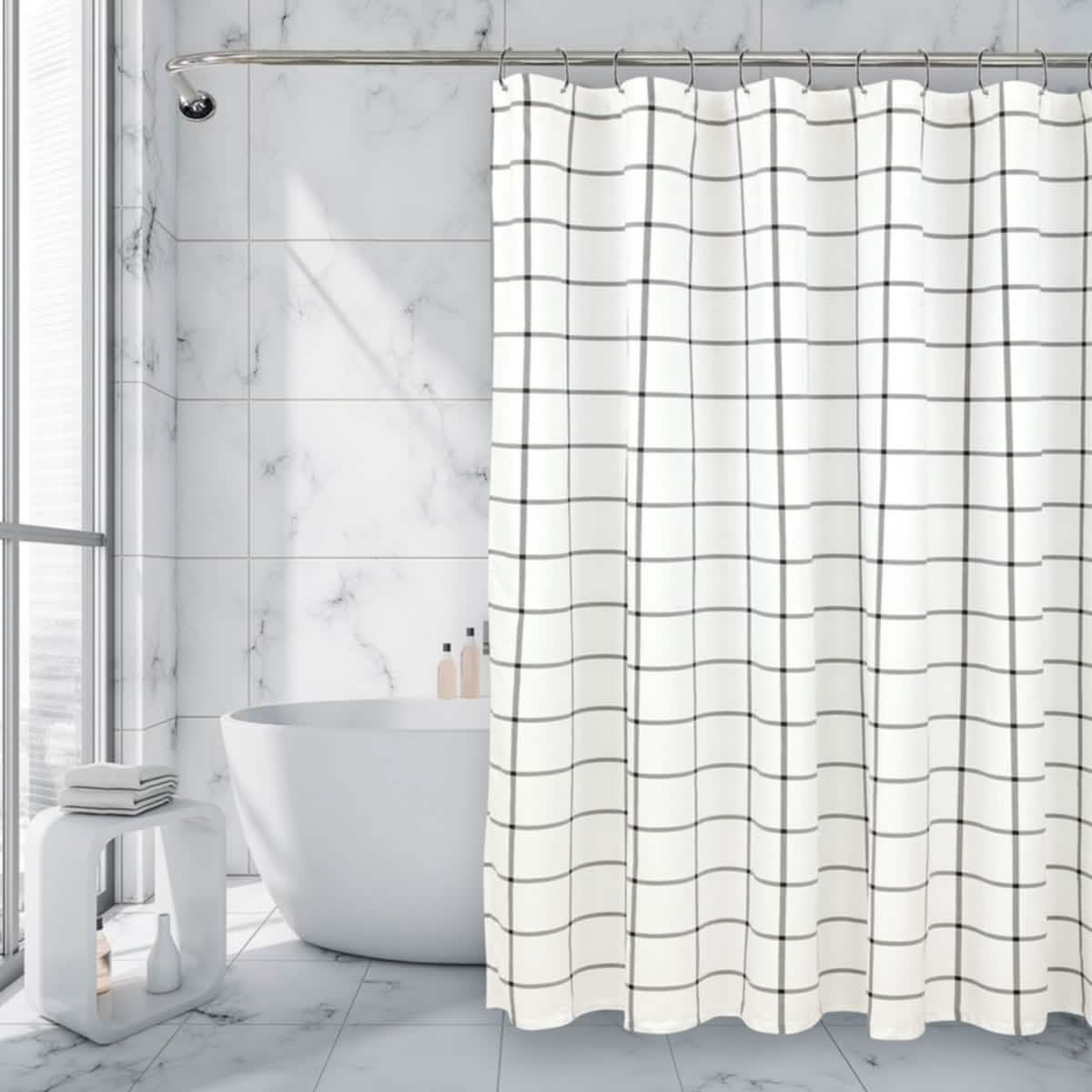 Royale Linens Double Brushed Microfber 1800 Thread Printed Shower Curtain DailySale