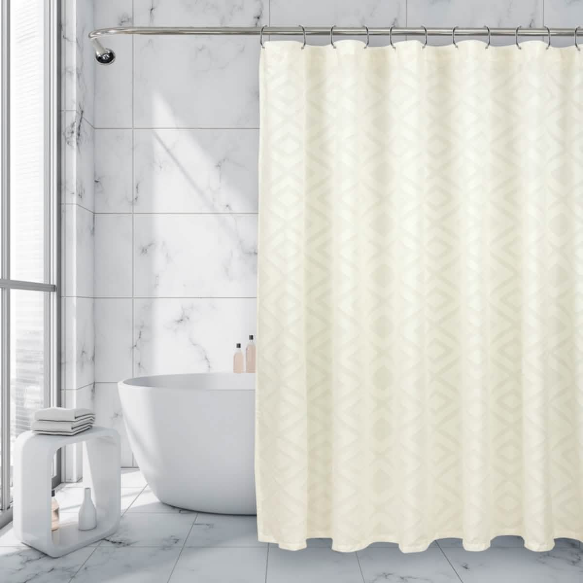 Royale Linens Double Brushed Microfber 1800 Thread Printed Shower Curtain DailySale