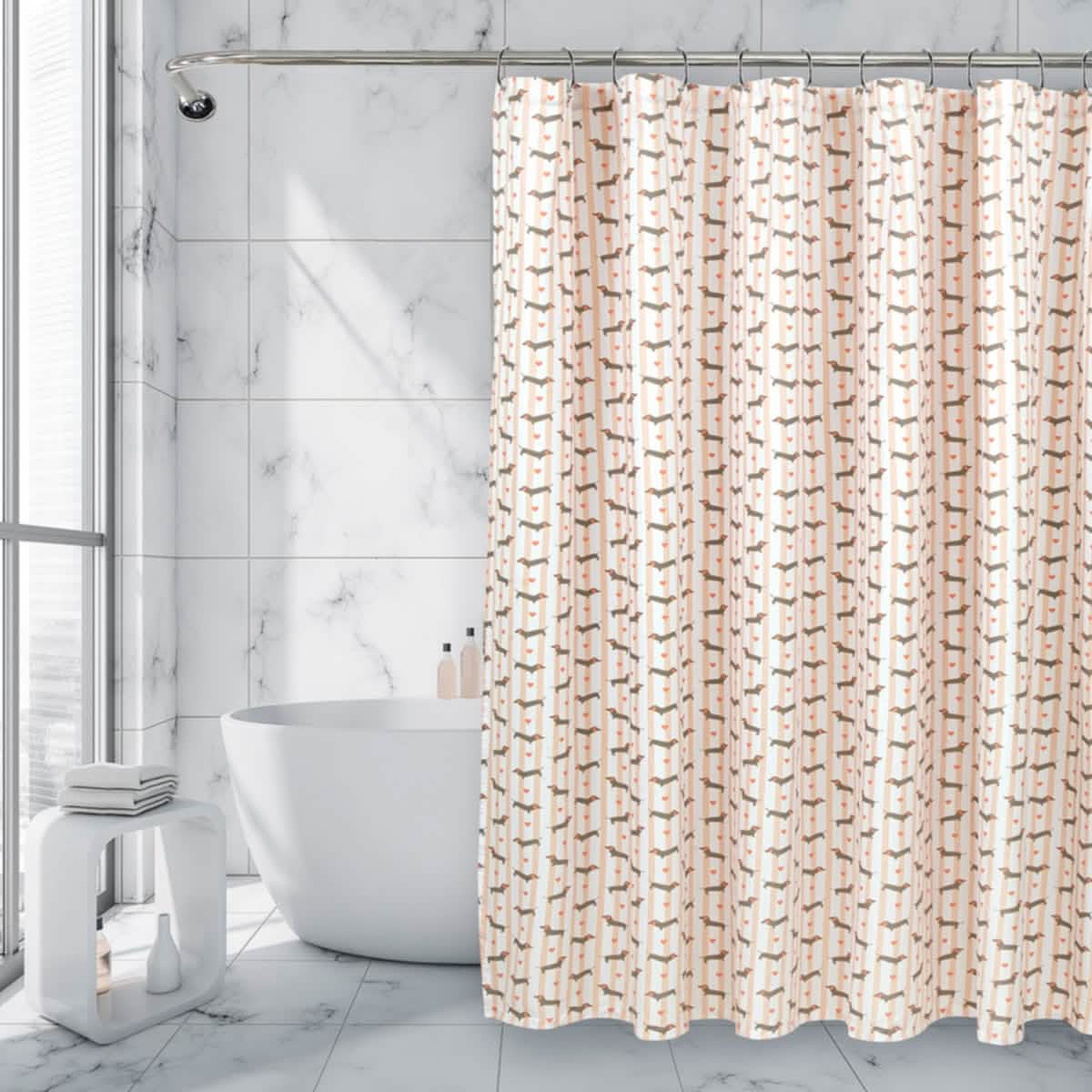 Royale Linens Double Brushed Microfber 1800 Thread Printed Shower Curtain DailySale