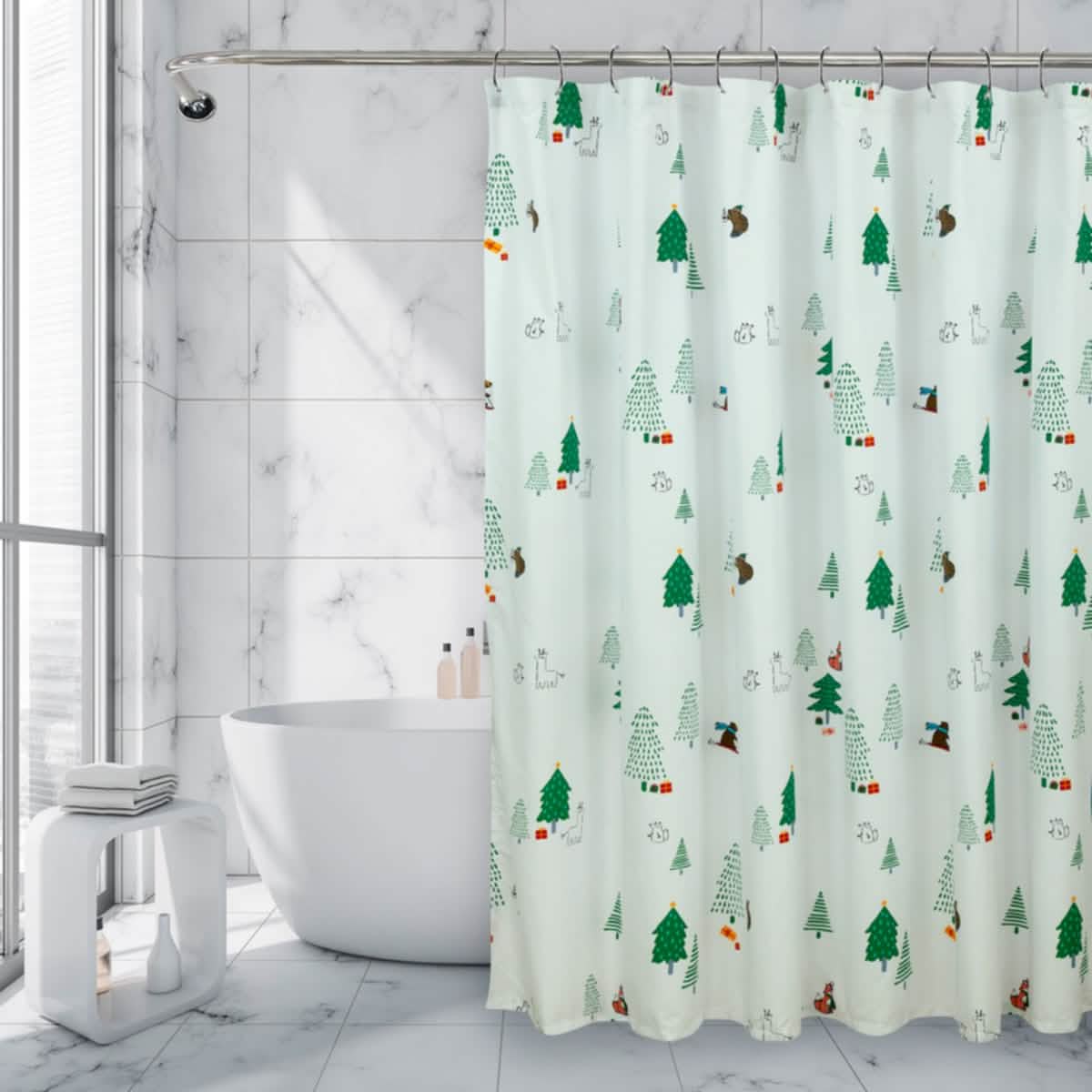 Royale Linens Double Brushed Microfber 1800 Thread Printed Shower Curtain DailySale
