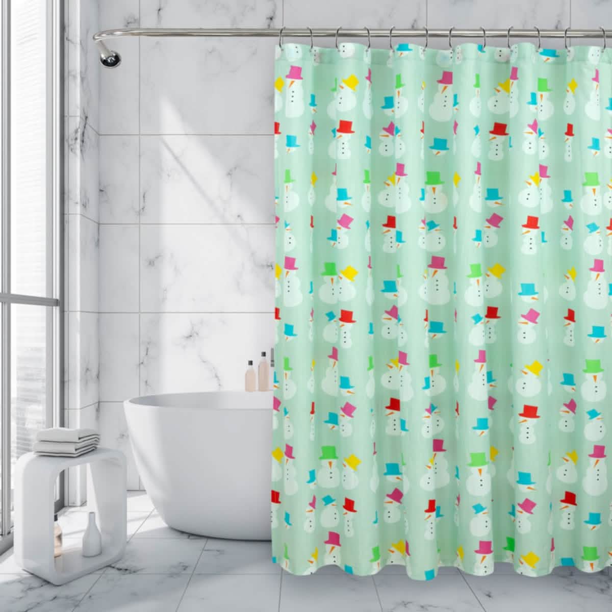 Royale Linens Double Brushed Microfber 1800 Thread Printed Shower Curtain DailySale