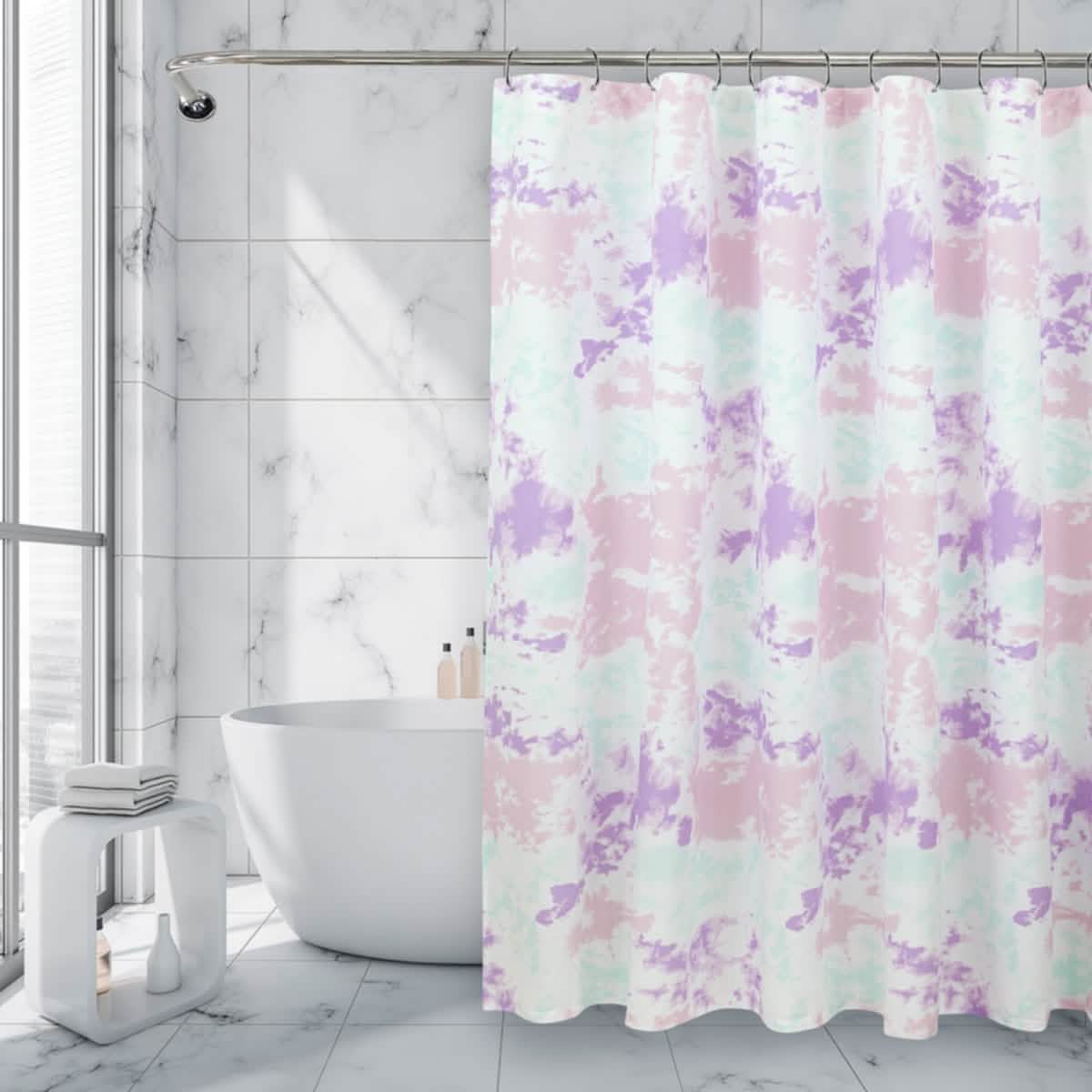 Royale Linens Double Brushed Microfber 1800 Thread Printed Shower Curtain DailySale