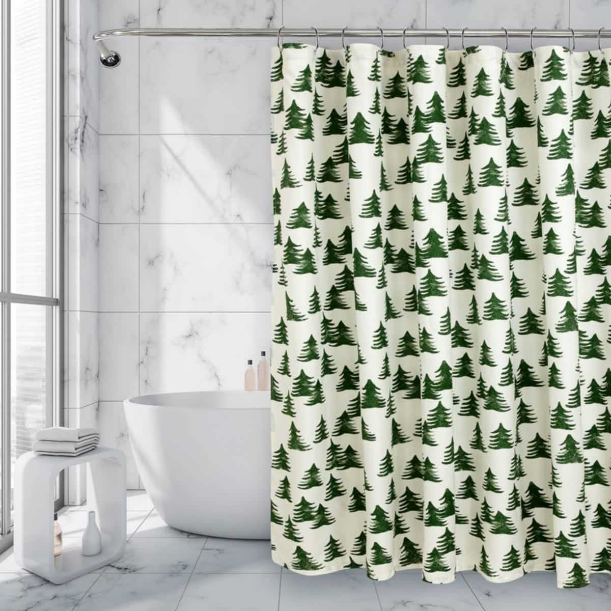 Royale Linens Double Brushed Microfber 1800 Thread Printed Shower Curtain DailySale
