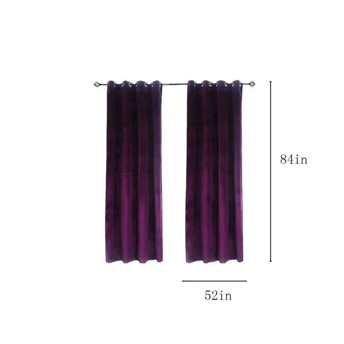 Set of 2: Super Soft Luxury Velvet Blackout Grommet Drapes Velvet Curtain Pair (Open Box) DailySale