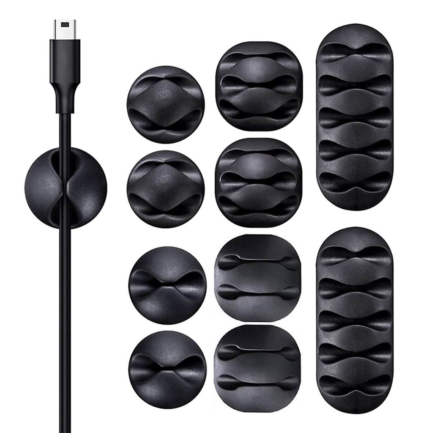 10-Pack: Self Adhesive Cable Clips For Cord Holders Managing Cables Wires DailySale