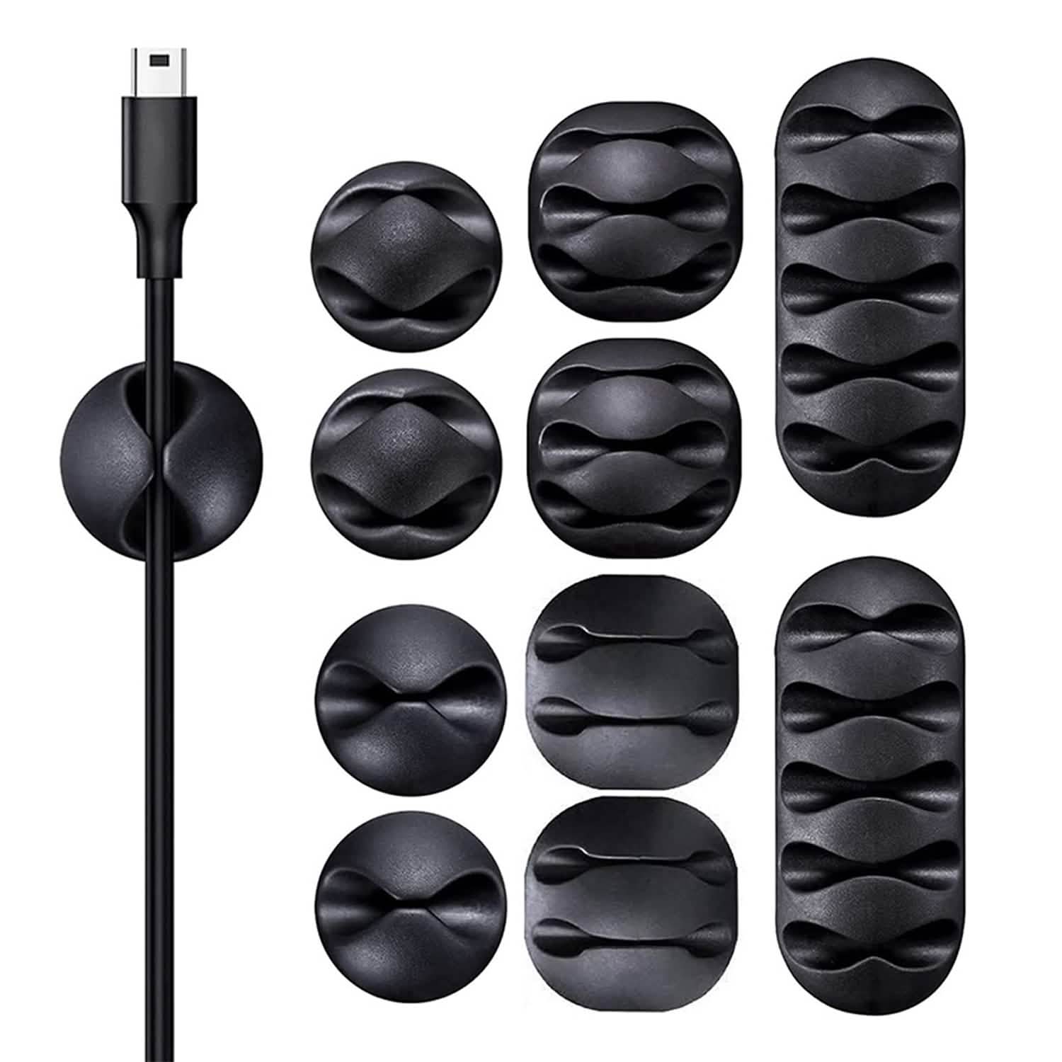 10-Pack: Self Adhesive Cable Clips For Cord Holders Managing Cables Wires DailySale