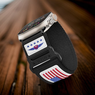 4 Bundle Pack Police Military Fireman Velcro USA FLAG Strap for Apple Watch - Wristwatchstraps.co