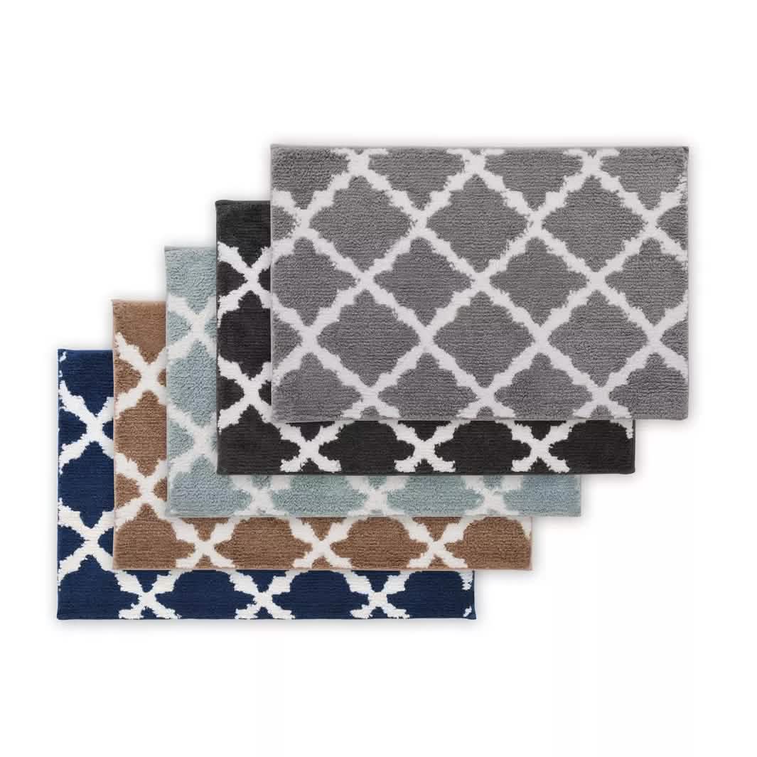 Bibb Home 1-2 Pack Trellis Micro Shag Bath Rugs 17" X 24" DailySale