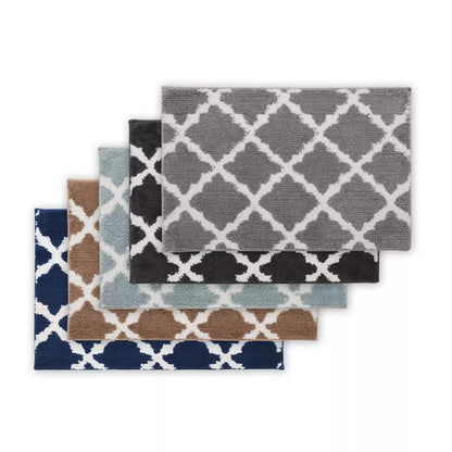 Bibb Home 1-2 Pack Trellis Micro Shag Bath Rugs 17" X 24" DailySale