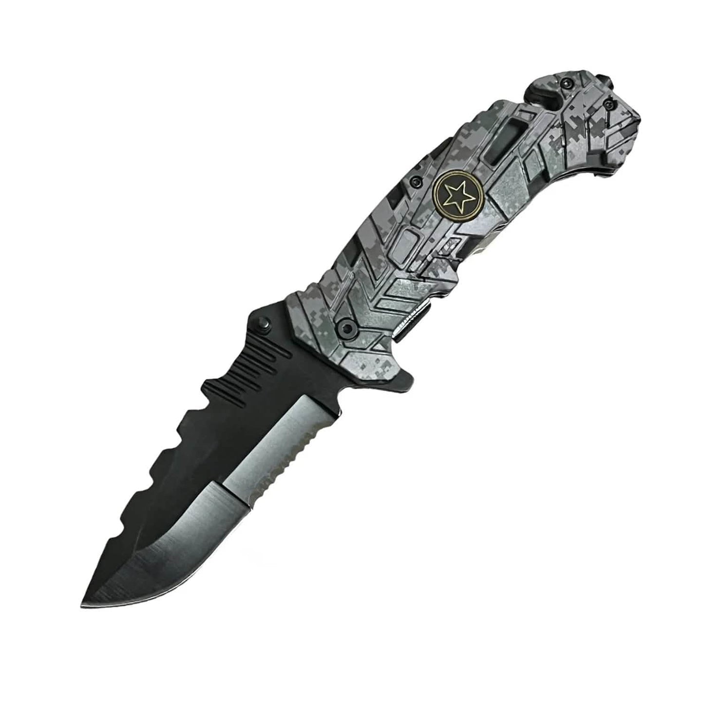 2-Pack: 5" Spring Assisted Knife with Camo Nylon Fiber Handle DailySale