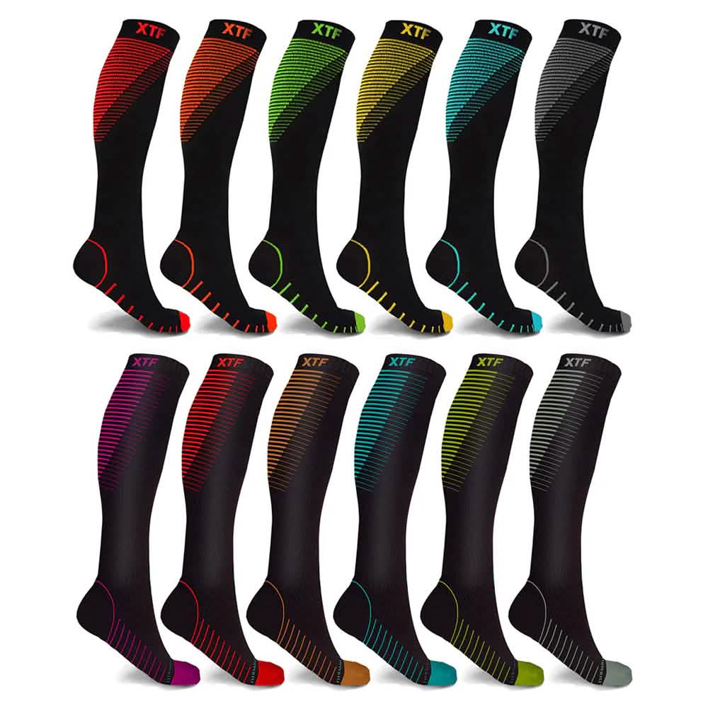 12-Pairs: Athletic Graduated Knee-High Compression Socks DailySale