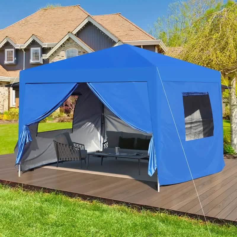 Outdoor 10X10 Ft. Pop Up Gazebo Canopy Tent with Removable Sidewall with Zipper DailySale