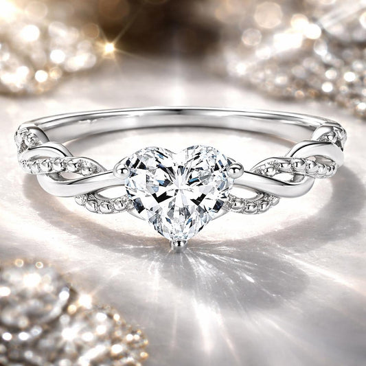 925 Sterling Silver Love Ring with CZ, Size 6.0 Bids.com
