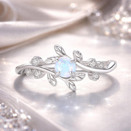 925 Sterling Silver Opal & CZ Ring 0.2cm Size 6.0 for Women Bids.com