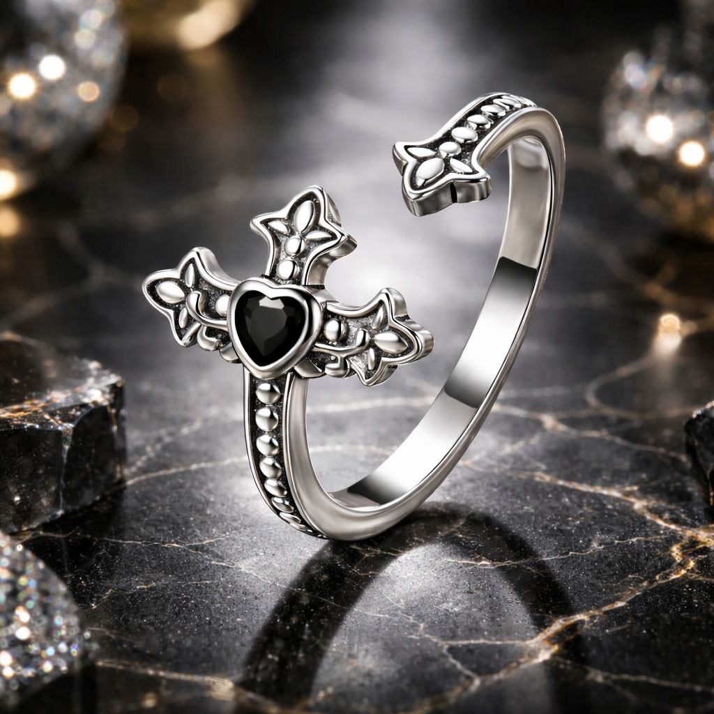 925 Sterling Silver Pavé Setting CZ Oxidized Silver Ring Bids.com