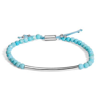 Sterling Silver Turquoise Beads Station Bracelet with Bolo Clasp Bids.com