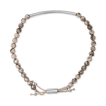 Sterling Silver Jasper Bead Station Bracelet Bolo Clasp Bids.com