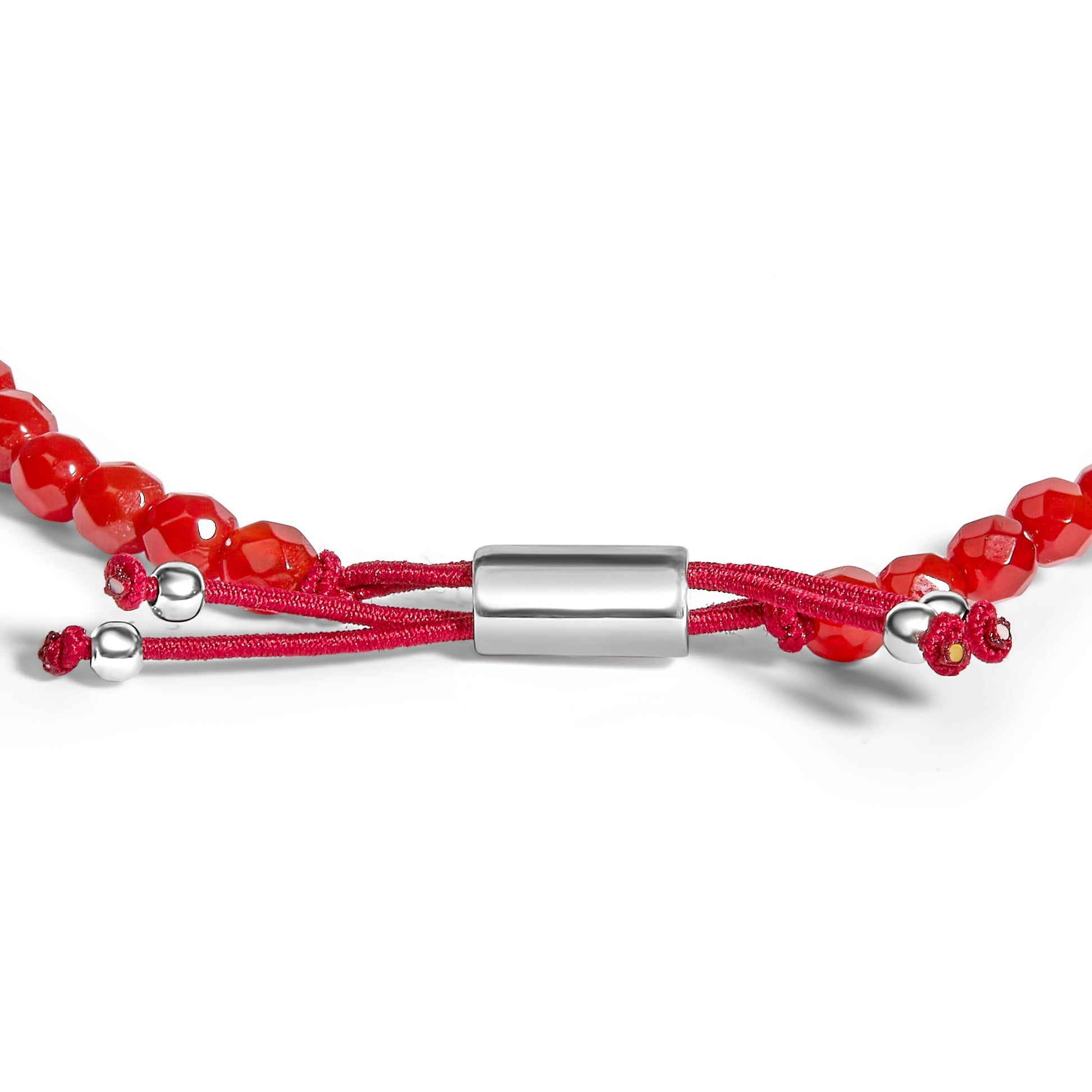 Sterling Silver Red Jasper Bead Station Bracelet with Bolo Clasp Bids.com