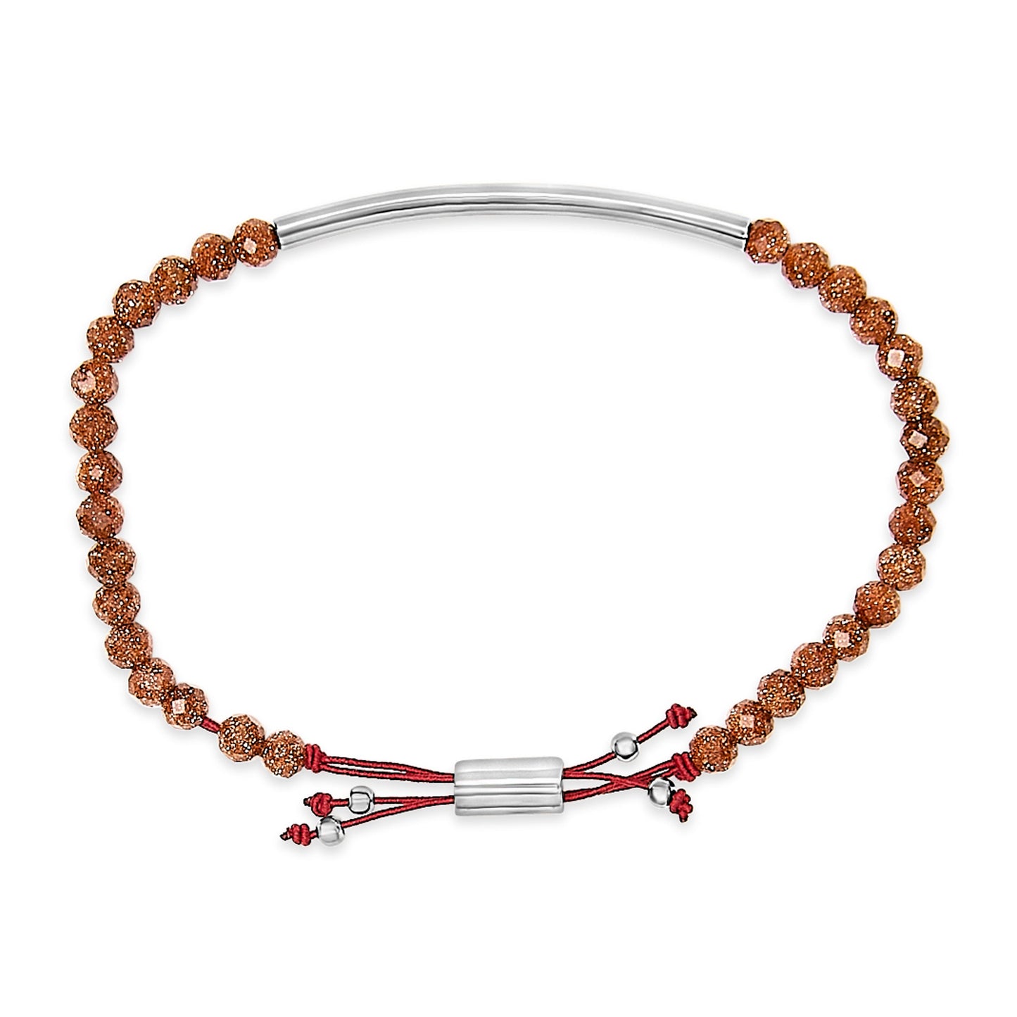 Sterling Silver Sand Bead Station Bracelet Bolo Bids.com