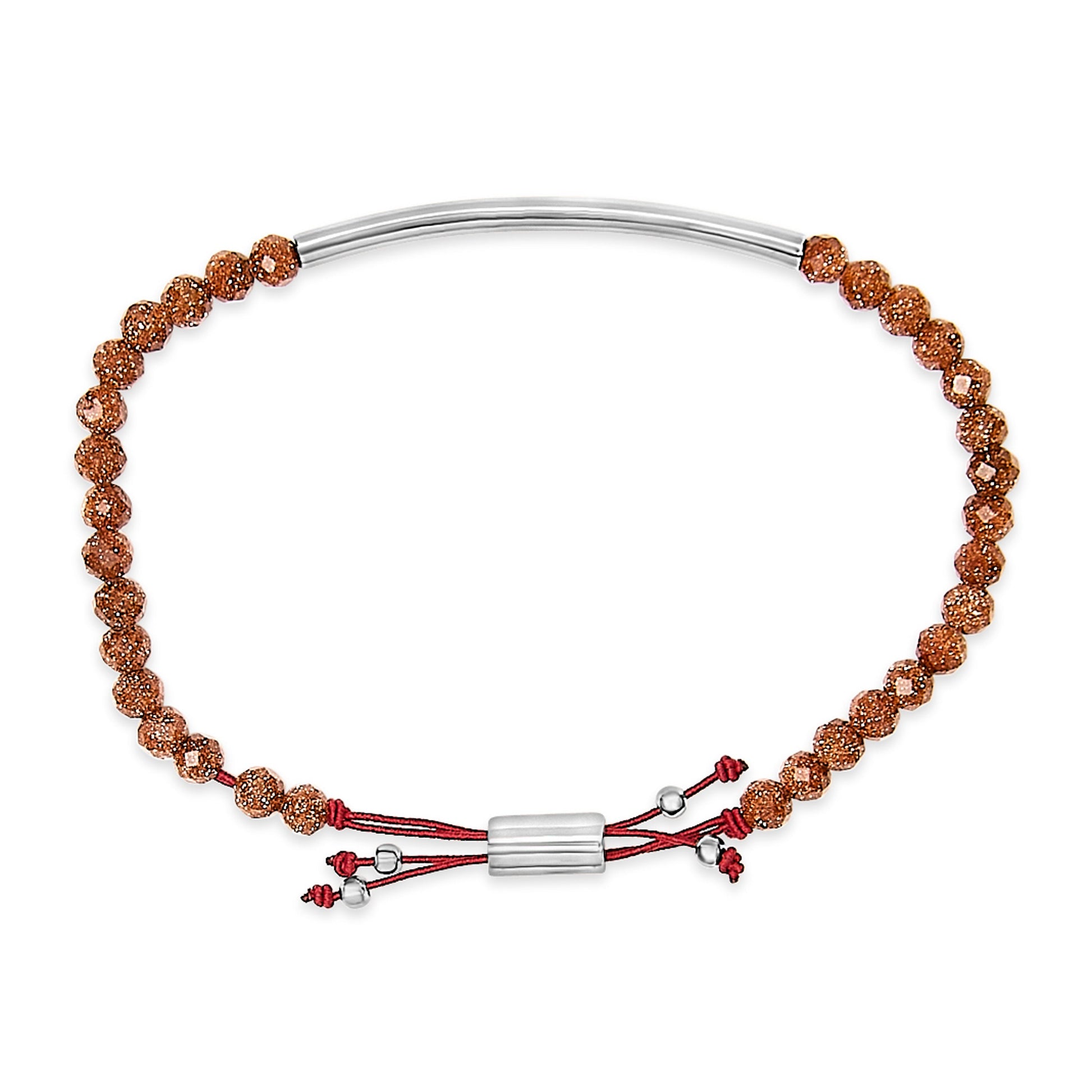 Sterling Silver Sand Bead Station Bracelet Bolo Bids.com