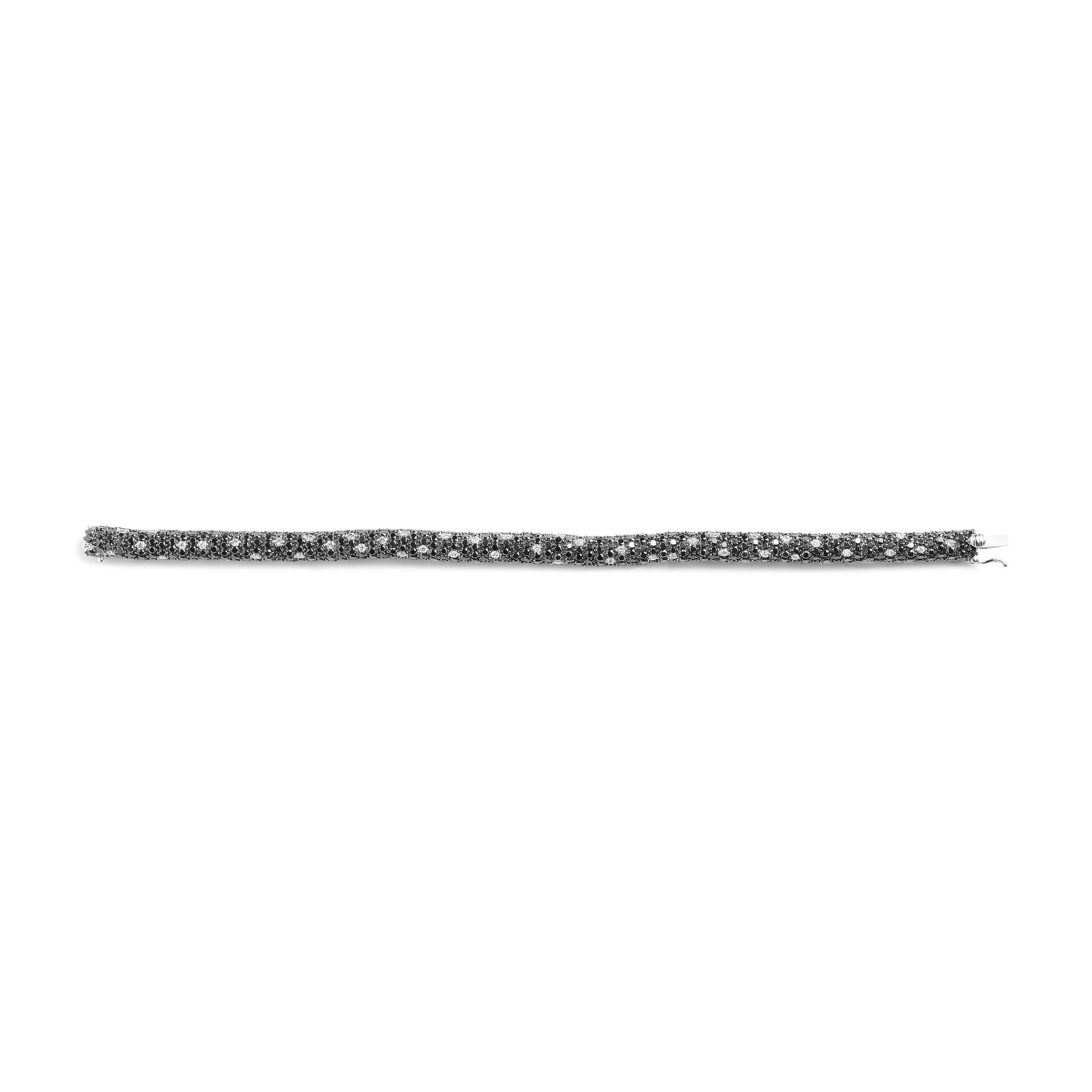 18K White Gold 20.0 Cttw Black and White Pave Set Diamond Eternity Snake Skin Style Tennis Bracelet (Black and G-H Color, SI1-SI2 Clarity) - Size 7" Bids.com