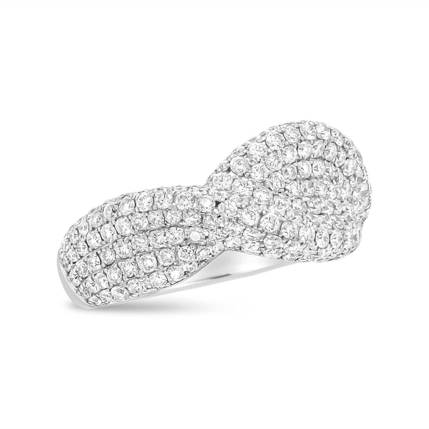 18K White Gold Cluster 2 1/4 Cttw Diamond Fashion Ring (F-G Color, VS1-VS2 Clarity) - Ring Size 7 Bids.com