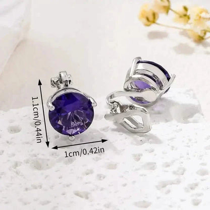A Pair Of Unique And Stylish Zirconia Clip-on Earrings For Ladies DailySale