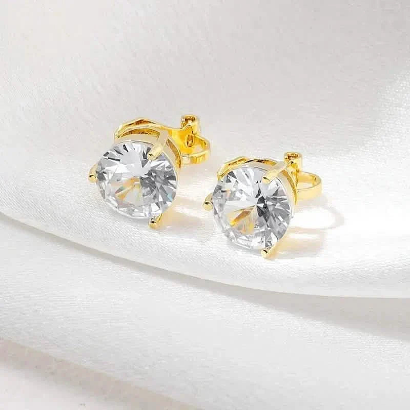 A Pair Of Unique And Stylish Zirconia Clip-on Earrings For Ladies DailySale