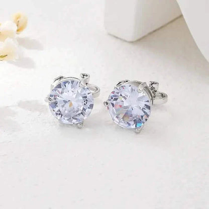 A Pair Of Unique And Stylish Zirconia Clip-on Earrings For Ladies DailySale
