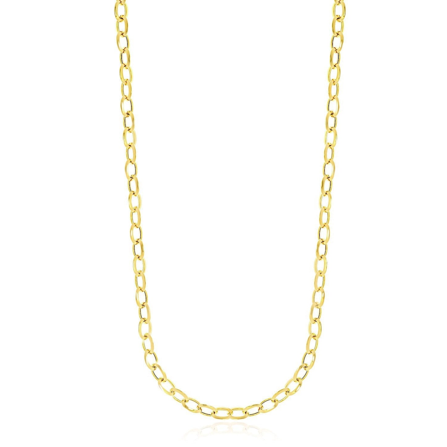 14k Yellow Gold Cable Chain Style Polished Necklace Bids.com