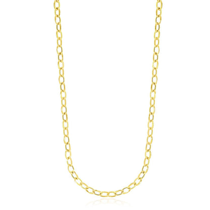 14k Yellow Gold Cable Chain Style Polished Necklace Bids.com