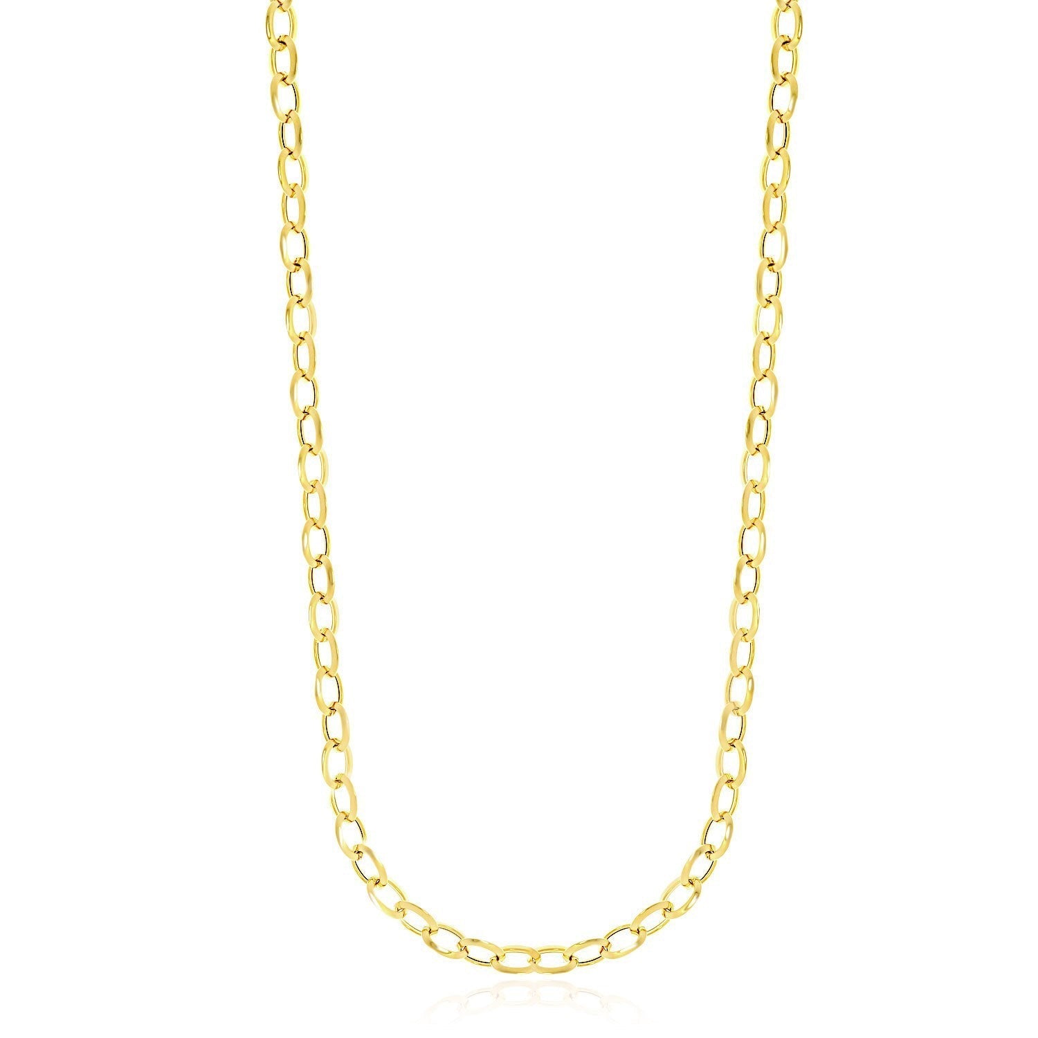 14k Yellow Gold Cable Chain Style Polished Necklace Bids.com