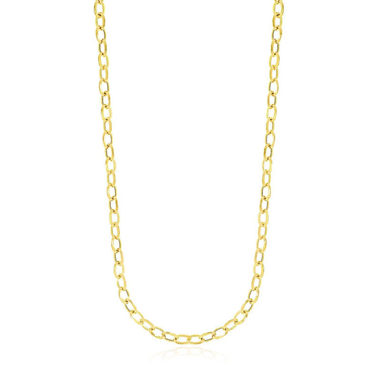 14k Yellow Gold Cable Chain Style Polished Necklace Bids.com