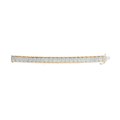 10K Yellow Gold 5.00 Cttw Round-Cut Diamond Link 7" Bracelet (J-K Color, I1-I2 Clarity) Bids.com