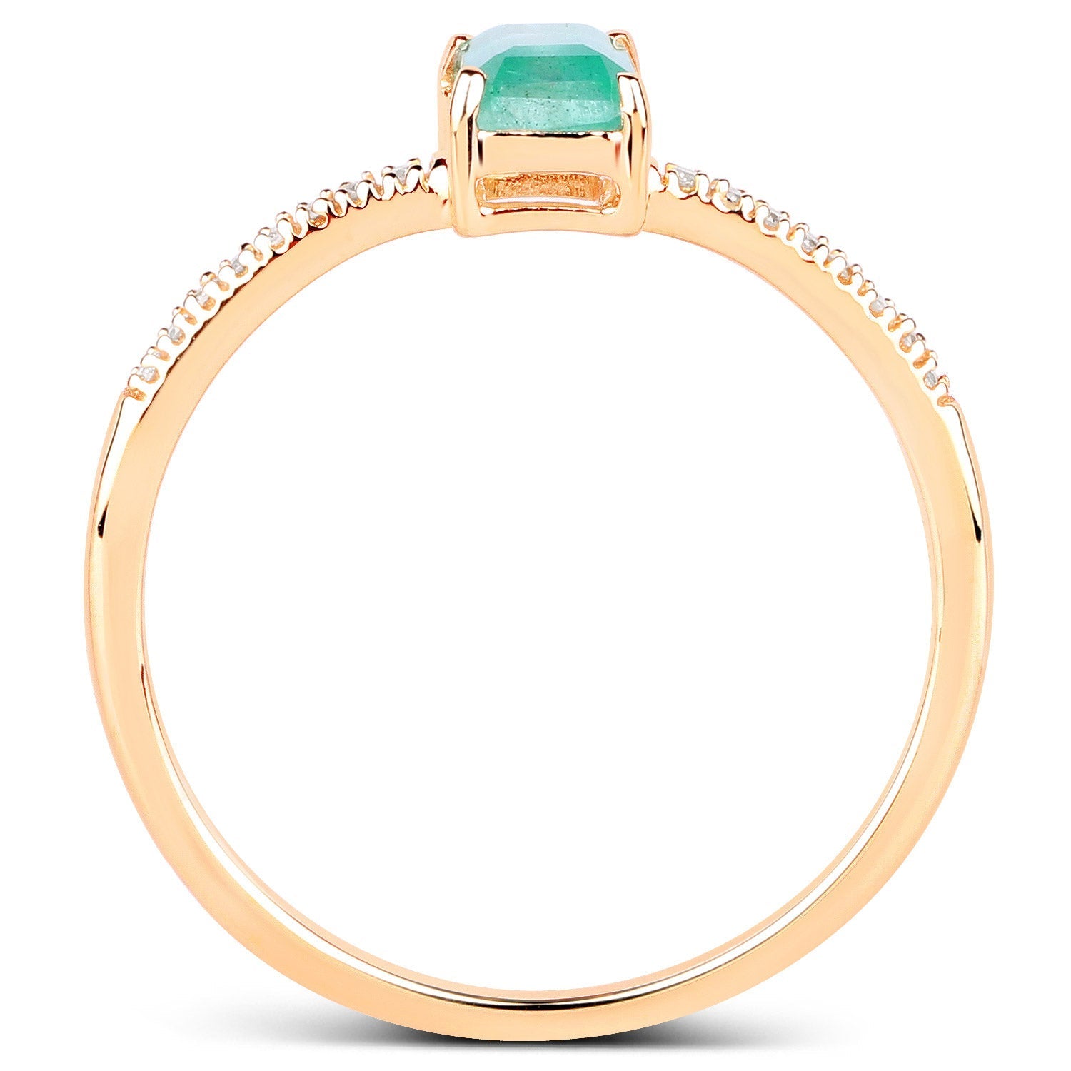 0.59 Carat Genuine Zambian Emerald and White Diamond 14K Yellow Gold Ring Bids.com