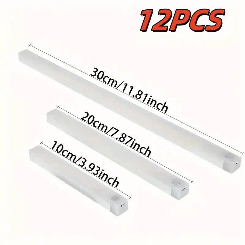 12-Pack: White LED Motion Sensor Cabinet Lights – Magnetic, USB Rechargeable, Detachable for Indoor Use DailySale
