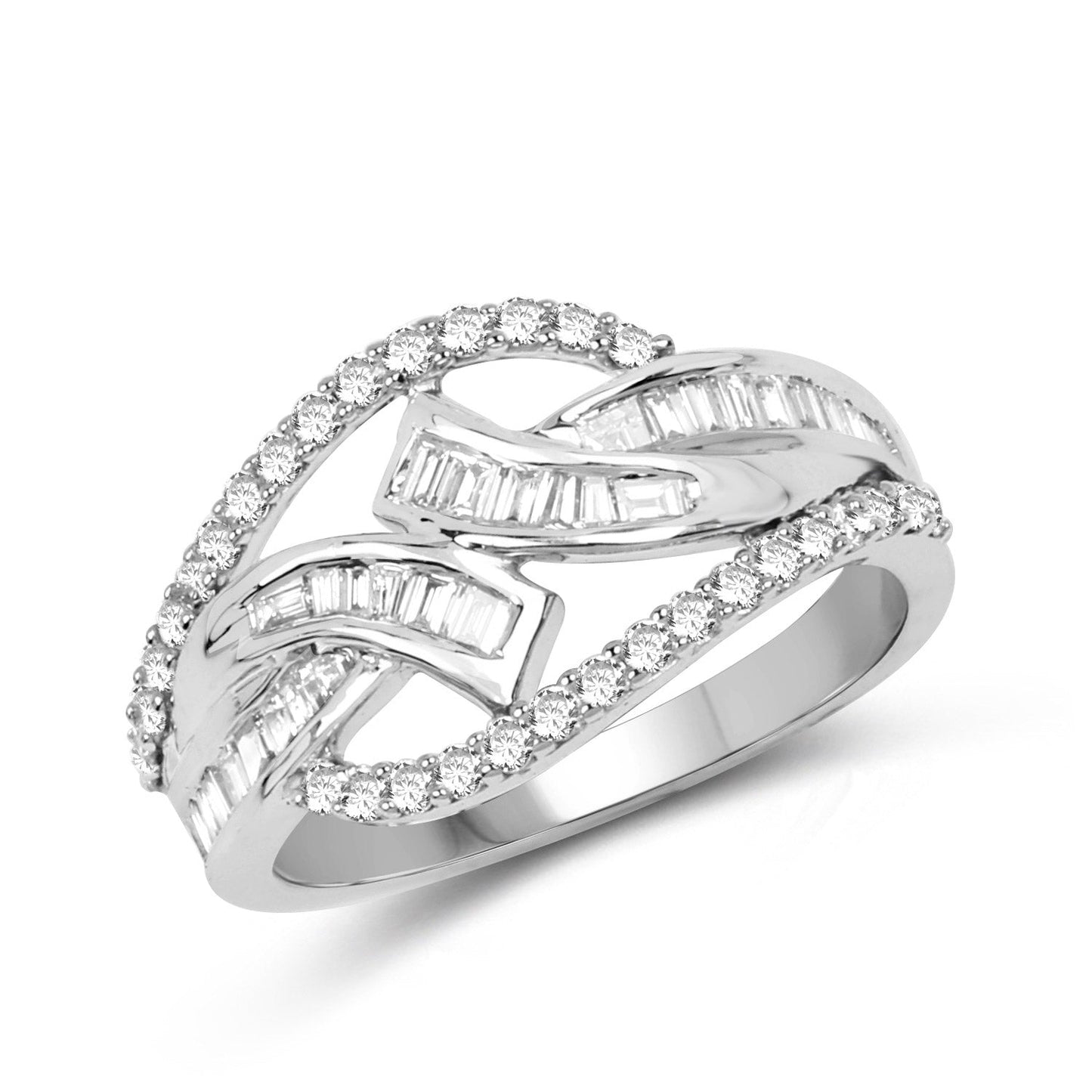 0.72 Carat Genuine White Diamond 14K White Gold Ring (E-F-G Color, VS-SI Clarity) Bids.com