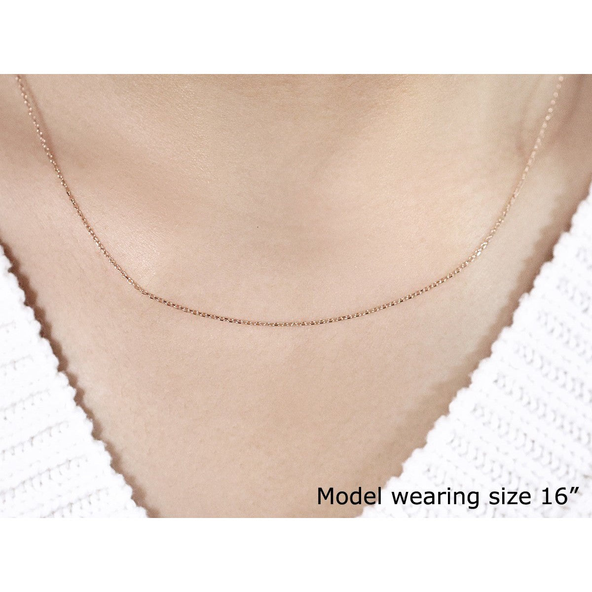14k Pink Gold Diamond Cut Cable Link Chain 0.8mm Bids.com