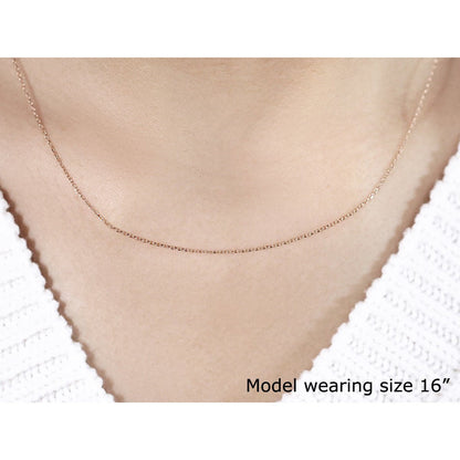 14k Pink Gold Diamond Cut Cable Link Chain 0.8mm Bids.com